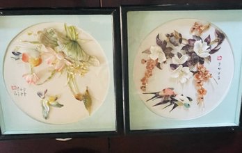 Beautiful Shell 'paintings' - Each Approx 1'X1' Square With Black Frame