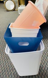 Trash Containers In Various Shapes And Sizes