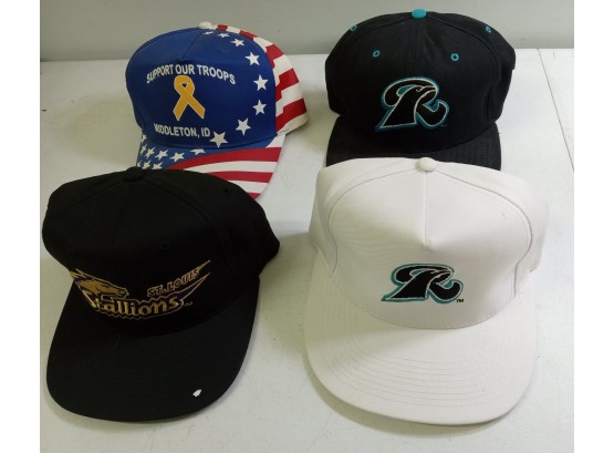 Lot Of 4 Assorted Baseball Caps