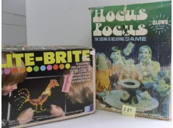 Lot Of 2 Vintage Games, Hocus Pocus Game & Lite-bite Game