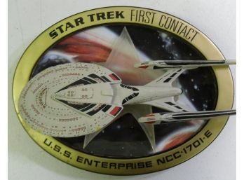 Hamilton Collection Maiden Voyage Star Trek First Contact Sculptural Plate With Certificate Of Authenticity