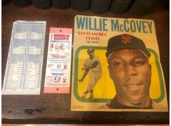 Interesting Lot Of Baseball Memorabilia -- 1972 World Series Ticket Stub Unused, 1980 All Star Ballot, Etc