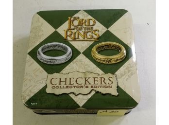 Lord Of The Rings Checkers Collectors Edition With Storage Tin