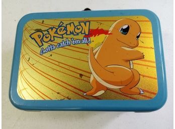 Pokemon Metal Case With Misc. Cards, Stickers, Tatoos Ect...