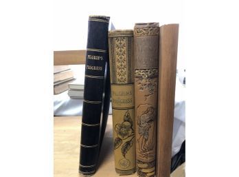 (Lot Of 3) Varied Editions Of The Pilgrim's Progress By John Bunyan - See Desc For Dates/Publishers
