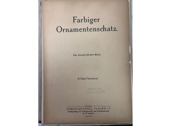 Farbiger Ornamentenschatz / Design Folio - Ex-Lib And Stamped/Punched!