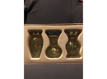 Lenox Butterfly Meadow Hand Painted Crystal Vases