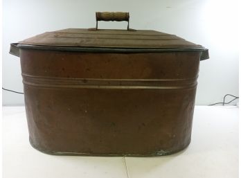 Vintage Oval Copper Boiler With Lid