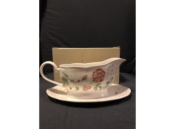 Lenox Butterfly Meadow Gravy Boat With Stand
