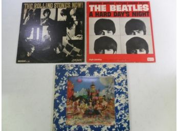 Vinyl Records 33Lp Lot Of 3 -- Beatles And Rolling Stones
