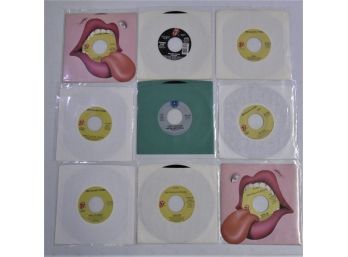 Lot Of 9 Sleeved Vinyl Records, 45s 'the Rolling Stones'