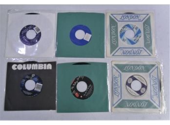Lot Of 6 Sleeved Vinyl Records, 45s 'the Rolling Stones'