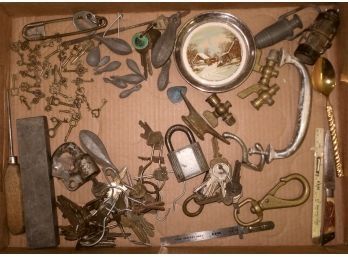 Lot Of Keys, Locks, Sinkers & Misc. Items