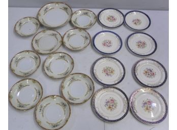 Lot Of 2 Different Sets Of Misc. Small Plates & Bowls