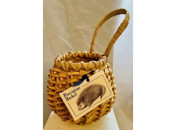 Porcupine Wooden Basket Handwoven In Suzhou China Designed In Hancock NH