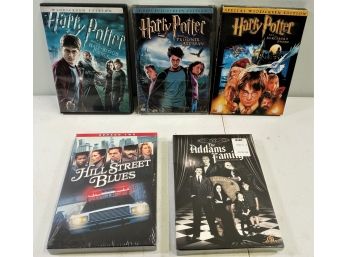 DVDs: Adam's Family, Hill St. Blues, Harry Potter: Sorcerer's Stone, Half Blood Prince, Prisoner Of Azkaban