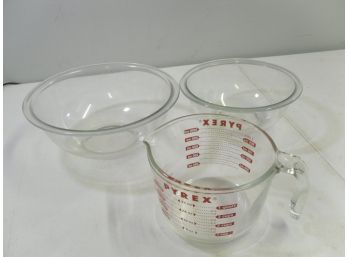 (Lot Of 3) Pyrex - Measuring Cup And Bowls