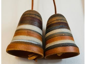 Clay Bells With Leather String