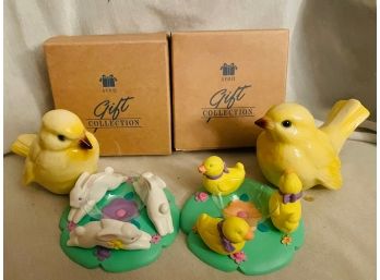 Lovely Yellow Birds With 2 Small Collection Easter Pieces