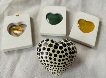 Assorted Hearts.  Some Glass