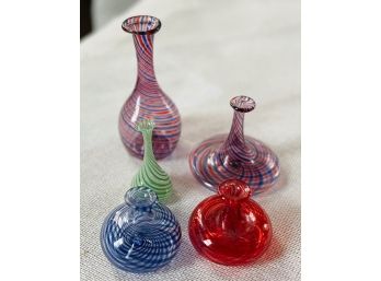 Miniature Glass Bottles With Beautiful Spiral Design