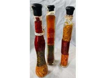 Oils Infused With Fruits And Vegetables In Decorative Bottles (for Decorative Use Only)