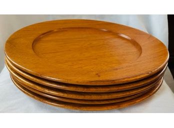 Set Of 5 Wood Plates Made For Tesoro's Escolta, Manila