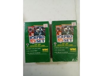 Lot Of 2 NFL Pro Set, 1990 Official NFL Sports Cards In Unopened & Sealed Boxes