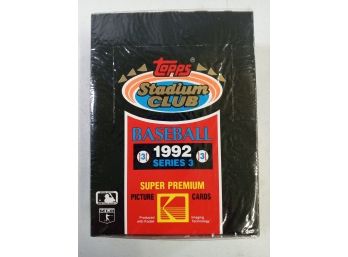 Topps Stadium Club Baseball 1992 Series 3 Super Premium Picture Cards In Unopened & Sealed Box 36ct