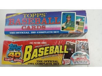 Topps 1989 Baseball Cards (open) & Topps 40 Years Of Baseball Official 1991 Complete Set New Sealed Box