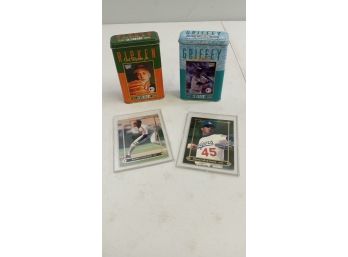 Lot Of Metal Baseball Cards & Sleeved Pedro Martinez & Kenny Lofton Baseball Cards