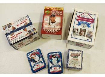Lot Of Various Sports Cards & Metal Baseball Card Cases