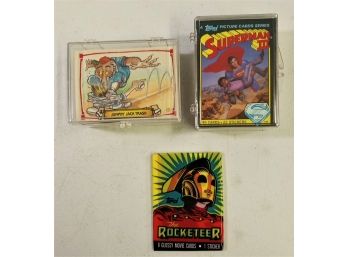 Lot Of 3 Various Movie Cards In Clear Cases, Rocketeer, Superman III