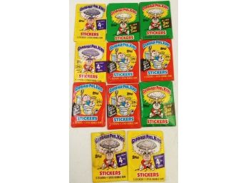 Lot Of 11 Topps Garbage Pail Kids 3rd, 4th & 6th Series 5 Stickers & 1 Stick Bubble Gum Packs, Unopened Sealed