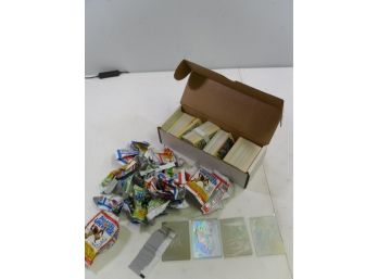 Box Of Marvel Trading Cards With Some Empty Wrappers