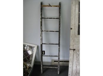 Vintage Wooden Ladder Segment With Pulley