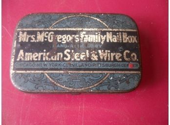 Vintage Box Of Tacks And Nails