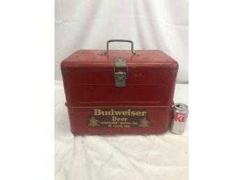 Great Vintage Metal Budweiser Cooler, Clean And Functional