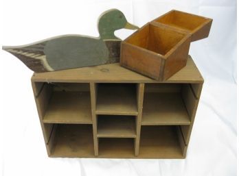 Repurposed Wine Case / Wooden Box / Duck Cutout