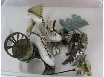 Small Lot Of Interesting Metal Items In A Tub