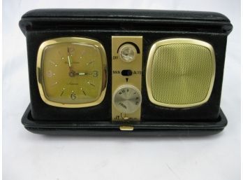 Vintage Di Lana Travel Alarm / Radio In Travel Case