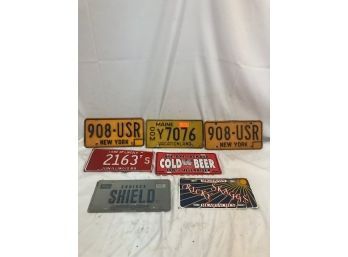 Great Lot Of Full Size License Plates Including Pair Of New York State