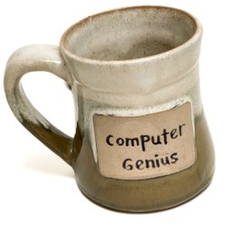 'Computer Genius'  Pottery Coffee Mug