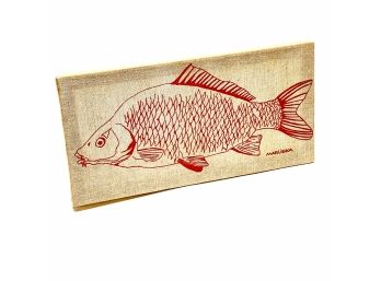 Vintage Marushka Linen Fabric Fish Art Print
