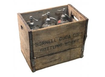 Antique Hornell Coca Cola Bottling Works N.Y. Wood Crate / Carrier