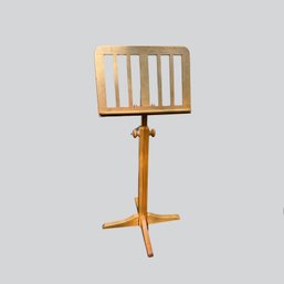 Adjustable Wood Music Stand In Oak Finish