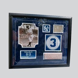 MLB Monument Park Brick/Dirt Framed Commemorating Babe Ruth And Retired Number 3