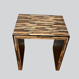 Inlaid Wood Side Table, Modern