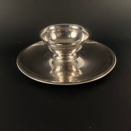 Silver Plate Serving Tray With Dip Bowl