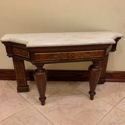 Victorian Small Scale Marble Top Console Table, C. Late 19th-Early 20th Century